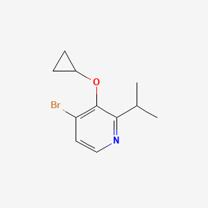 molecular formula C11H14BrNO B14842955 4-Bromo-3-cyclopropoxy-2-isopropylpyridine 