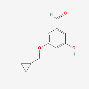 molecular formula C11H12O3 B14842961 3-(Cyclopropylmethoxy)-5-hydroxybenzaldehyde 