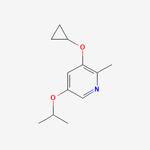 molecular formula C12H17NO2 B14842971 3-Cyclopropoxy-5-isopropoxy-2-methylpyridine 