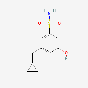 molecular formula C10H13NO3S B14842984 3-(Cyclopropylmethyl)-5-hydroxybenzenesulfonamide 