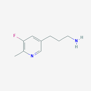 molecular formula C9H13FN2 B14843031 3-(5-Fluoro-6-methylpyridin-3-YL)propan-1-amine 