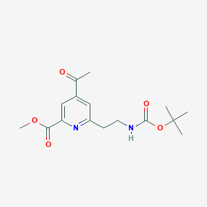 Methyl 4-acetyl-6-[2-[(tert-butoxycarbonyl)amino]ethyl]pyridine-2-carboxylate