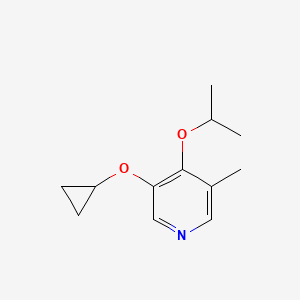 molecular formula C12H17NO2 B14843076 3-Cyclopropoxy-4-isopropoxy-5-methylpyridine 