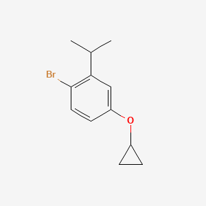 molecular formula C12H15BrO B14843097 1-Bromo-4-cyclopropoxy-2-isopropylbenzene 