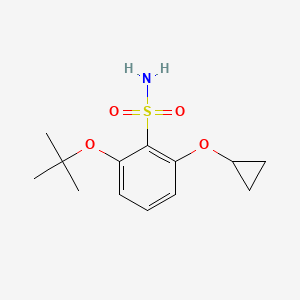 molecular formula C13H19NO4S B14843135 2-Tert-butoxy-6-cyclopropoxybenzenesulfonamide 