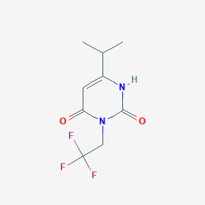 molecular formula C9H11F3N2O2 B1484315 6-(Propan-2-yl)-3-(2,2,2-trifluoroethyl)-1,2,3,4-tetrahydropyrimidine-2,4-dione CAS No. 2098102-80-6