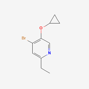 molecular formula C10H12BrNO B14843158 4-Bromo-5-cyclopropoxy-2-ethylpyridine 