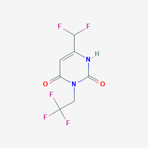 molecular formula C7H5F5N2O2 B1484316 6-(Difluoromethyl)-3-(2,2,2-trifluoroethyl)-1,2,3,4-tetrahydropyrimidine-2,4-dione CAS No. 2097956-63-1