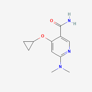 molecular formula C11H15N3O2 B14843161 4-Cyclopropoxy-6-(dimethylamino)nicotinamide 