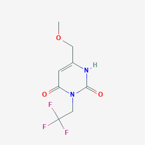 molecular formula C8H9F3N2O3 B1484319 6-(Methoxymethyl)-3-(2,2,2-trifluoroethyl)-1,2,3,4-tetrahydropyrimidine-2,4-dione CAS No. 2097997-61-8