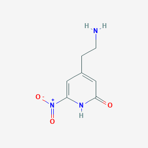 molecular formula C7H9N3O3 B14843190 4-(2-Aminoethyl)-6-nitropyridin-2-OL 