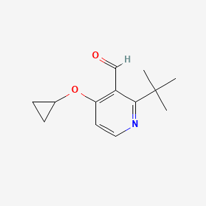 molecular formula C13H17NO2 B14843207 2-Tert-butyl-4-cyclopropoxynicotinaldehyde 