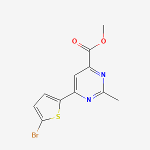 molecular formula C11H9BrN2O2S B1484321 Methyl 6-(5-bromothiophen-2-yl)-2-methylpyrimidine-4-carboxylate CAS No. 2098006-80-3