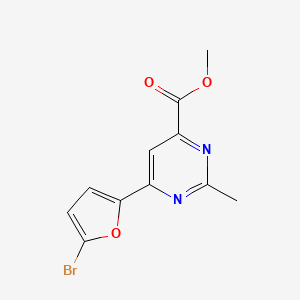molecular formula C11H9BrN2O3 B1484322 Methyl 6-(5-bromofuran-2-yl)-2-methylpyrimidine-4-carboxylate CAS No. 2098006-93-8