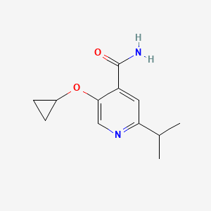 molecular formula C12H16N2O2 B14843220 5-Cyclopropoxy-2-isopropylisonicotinamide 