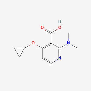 molecular formula C11H14N2O3 B14843228 4-Cyclopropoxy-2-(dimethylamino)nicotinic acid 