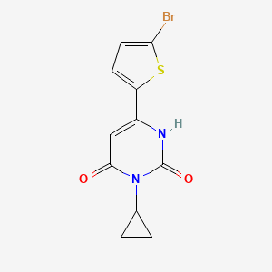 molecular formula C11H9BrN2O2S B1484323 6-(5-Bromothiophen-2-yl)-3-cyclopropyl-1,2,3,4-tetrahydropyrimidine-2,4-dione CAS No. 2097998-08-6