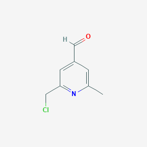 molecular formula C8H8ClNO B14843320 2-(Chloromethyl)-6-methylisonicotinaldehyde 