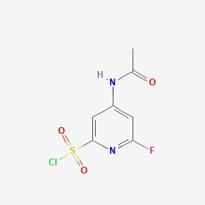 molecular formula C7H6ClFN2O3S B14843349 4-(Acetylamino)-6-fluoropyridine-2-sulfonyl chloride 