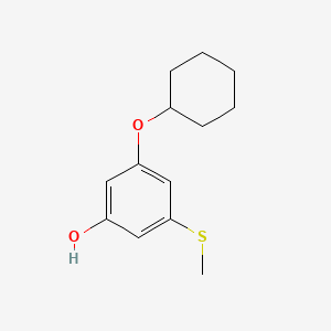 molecular formula C13H18O2S B14843357 3-(Cyclohexyloxy)-5-(methylthio)phenol 