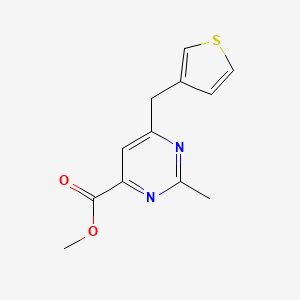 molecular formula C12H12N2O2S B1484344 Methyl 2-methyl-6-[(thiophen-3-yl)methyl]pyrimidine-4-carboxylate CAS No. 2097958-40-0