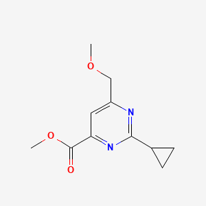 molecular formula C11H14N2O3 B1484345 Methyl 2-cyclopropyl-6-(methoxymethyl)pyrimidine-4-carboxylate CAS No. 2098105-08-7