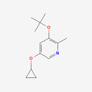 molecular formula C13H19NO2 B14843456 3-Tert-butoxy-5-cyclopropoxy-2-methylpyridine 