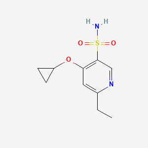 molecular formula C10H14N2O3S B14843473 4-Cyclopropoxy-6-ethylpyridine-3-sulfonamide 