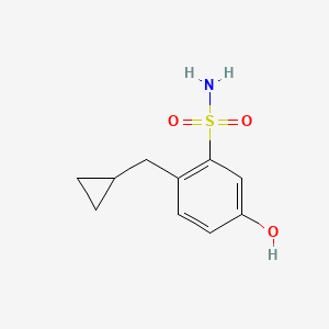 molecular formula C10H13NO3S B14843488 2-(Cyclopropylmethyl)-5-hydroxybenzenesulfonamide 