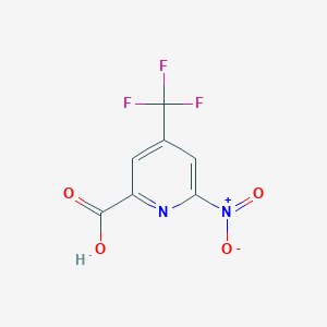 molecular formula C7H3F3N2O4 B14843503 6-Nitro-4-(trifluoromethyl)picolinic acid 