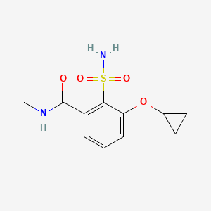 molecular formula C11H14N2O4S B14843506 3-Cyclopropoxy-N-methyl-2-sulfamoylbenzamide 