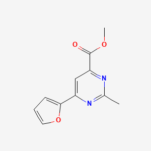 molecular formula C11H10N2O3 B1484352 Methyl 6-(furan-2-yl)-2-methylpyrimidine-4-carboxylate CAS No. 2098076-44-7