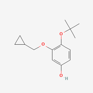 molecular formula C14H20O3 B14843529 4-Tert-butoxy-3-(cyclopropylmethoxy)phenol 