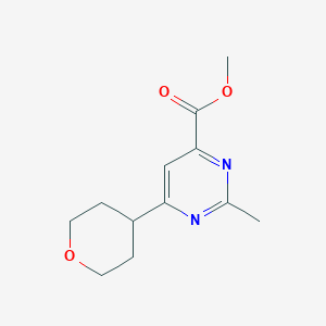 Methyl 2-methyl-6-(oxan-4-yl)pyrimidine-4-carboxylate