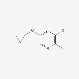 molecular formula C11H15NO2 B14843556 5-Cyclopropoxy-2-ethyl-3-methoxypyridine 