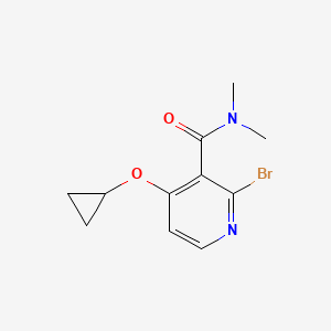 molecular formula C11H13BrN2O2 B14843559 2-Bromo-4-cyclopropoxy-N,N-dimethylnicotinamide 