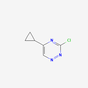 molecular formula C6H6ClN3 B14843580 3-Chloro-5-cyclopropyl-1,2,4-triazine 