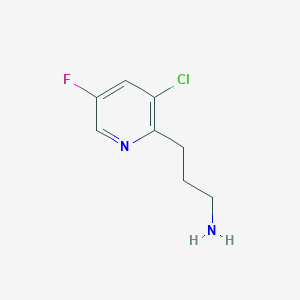 molecular formula C8H10ClFN2 B14843585 3-(3-Chloro-5-fluoropyridin-2-YL)propan-1-amine 