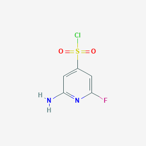 molecular formula C5H4ClFN2O2S B14843634 2-Amino-6-fluoropyridine-4-sulfonyl chloride CAS No. 1393547-89-1