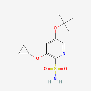 molecular formula C12H18N2O4S B14843640 5-Tert-butoxy-3-cyclopropoxypyridine-2-sulfonamide 