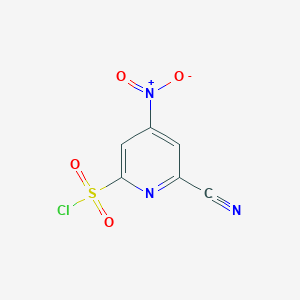 molecular formula C6H2ClN3O4S B14843646 6-Cyano-4-nitropyridine-2-sulfonyl chloride 