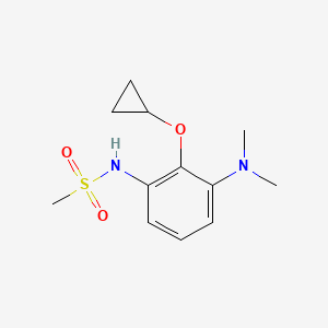 molecular formula C12H18N2O3S B14843658 N-(2-Cyclopropoxy-3-(dimethylamino)phenyl)methanesulfonamide 