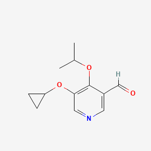 molecular formula C12H15NO3 B14843681 5-Cyclopropoxy-4-isopropoxynicotinaldehyde 