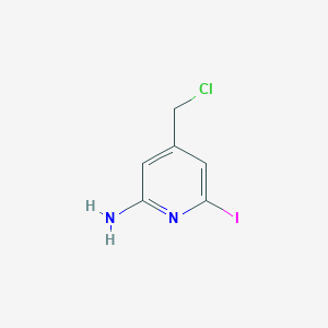 molecular formula C6H6ClIN2 B14843714 4-(Chloromethyl)-6-iodopyridin-2-amine 