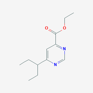 molecular formula C12H18N2O2 B1484376 Ethyl 6-(pentan-3-yl)pyrimidine-4-carboxylate CAS No. 2098073-63-1