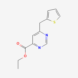 molecular formula C12H12N2O2S B1484378 Ethyl 6-[(thiophen-2-yl)methyl]pyrimidine-4-carboxylate CAS No. 2098138-40-8