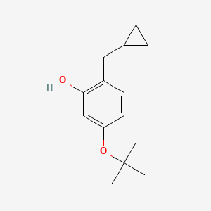 molecular formula C14H20O2 B14843793 5-Tert-butoxy-2-(cyclopropylmethyl)phenol 