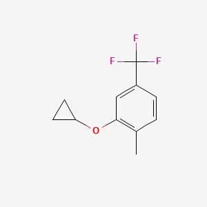 molecular formula C11H11F3O B14843796 2-Cyclopropoxy-1-methyl-4-(trifluoromethyl)benzene 