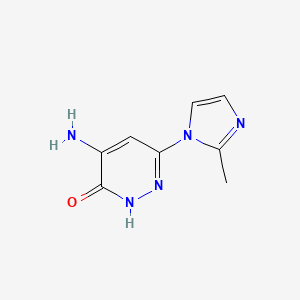 molecular formula C8H9N5O B1484380 4-氨基-6-(2-甲基-1H-咪唑-1-基)吡哒嗪-3-醇 CAS No. 2092228-01-6