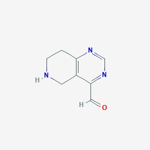 molecular formula C8H9N3O B14843803 5,6,7,8-Tetrahydropyrido[4,3-D]pyrimidine-4-carbaldehyde 